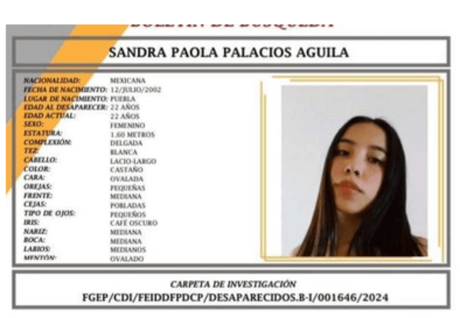Sandra Paola de 22 años desapareció en calle de La Libertad
