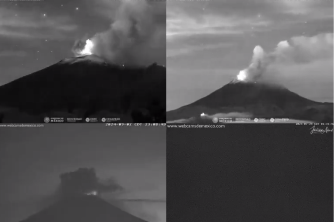 Popocatépetl registra gran actividad por la noche