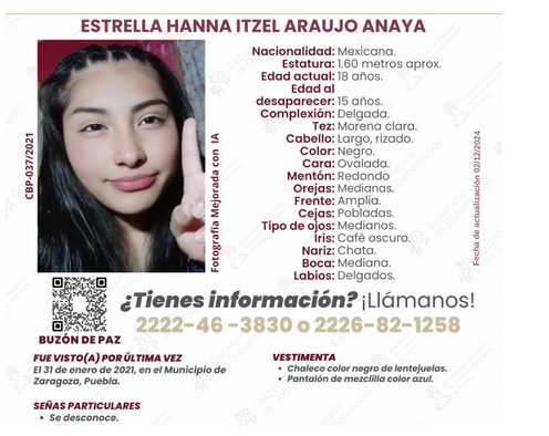 Buscan a Hanna de 15 años: desapareció en Zaragoza 