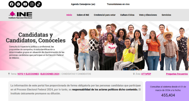 INE sube página web para conocer mejor a los candidatos