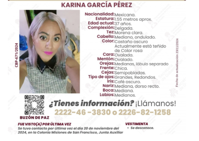 Karina García de 31 años desapareció en Coronango 