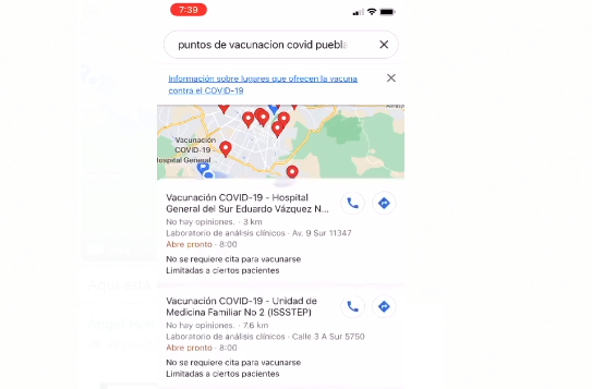 VIDEO Consulta en Google Maps tu punto de vacunación en Puebla