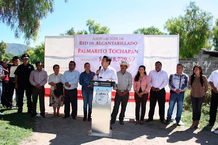 Inicia ampliación de alcantarillado en Palmarito Tochapan