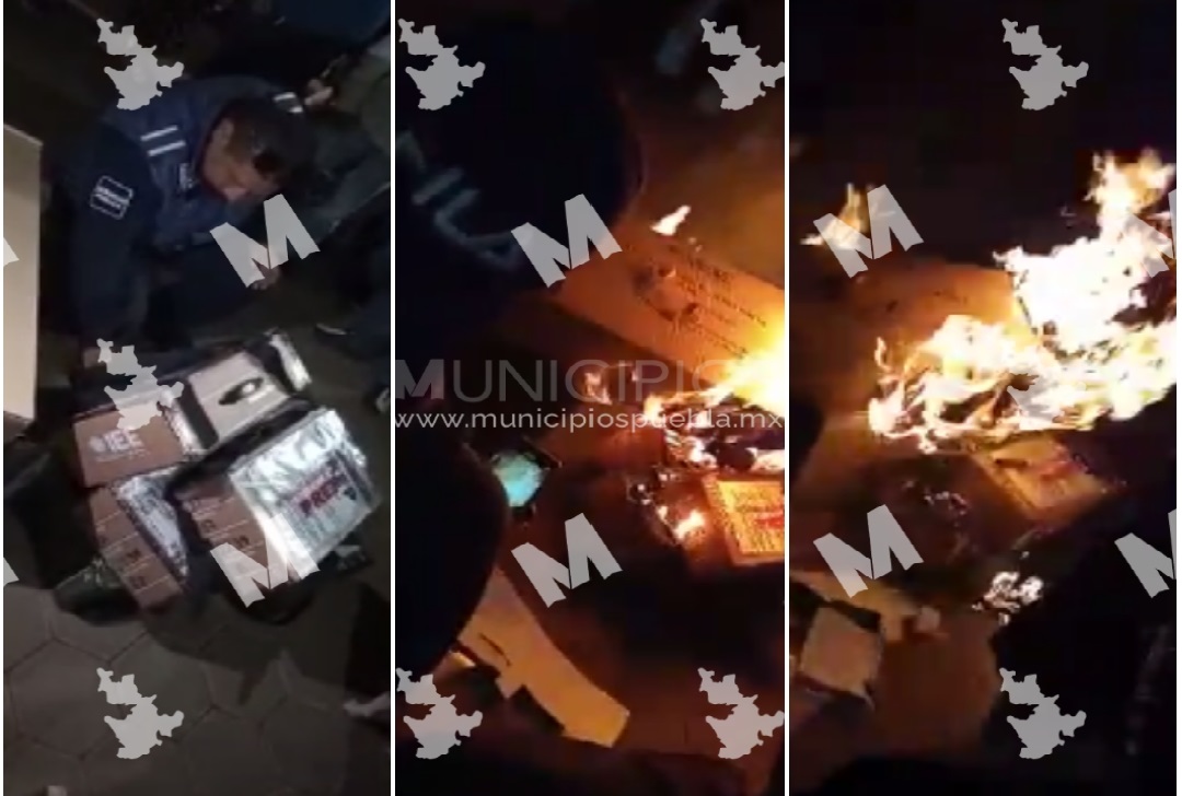 VIDEO Acusan fraude y queman boletas electorales en Tlahuapan