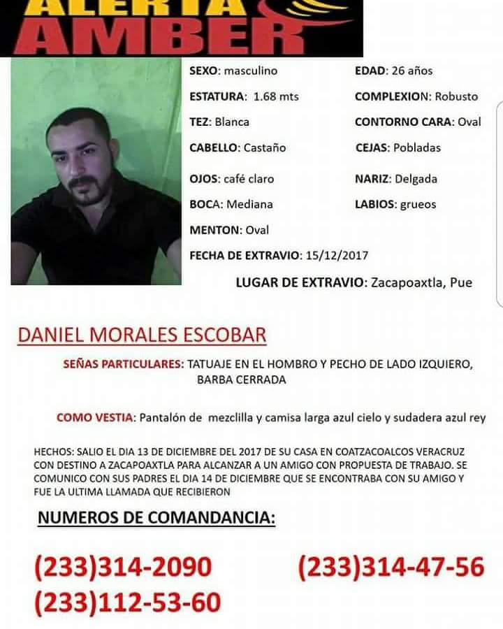 Hombre desaparece en Zacapoaxtla tras llegar desde Veracruz