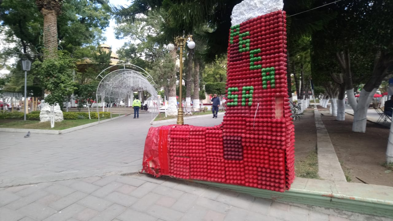 Con reciclables adornan la navidad en Tecamachalco