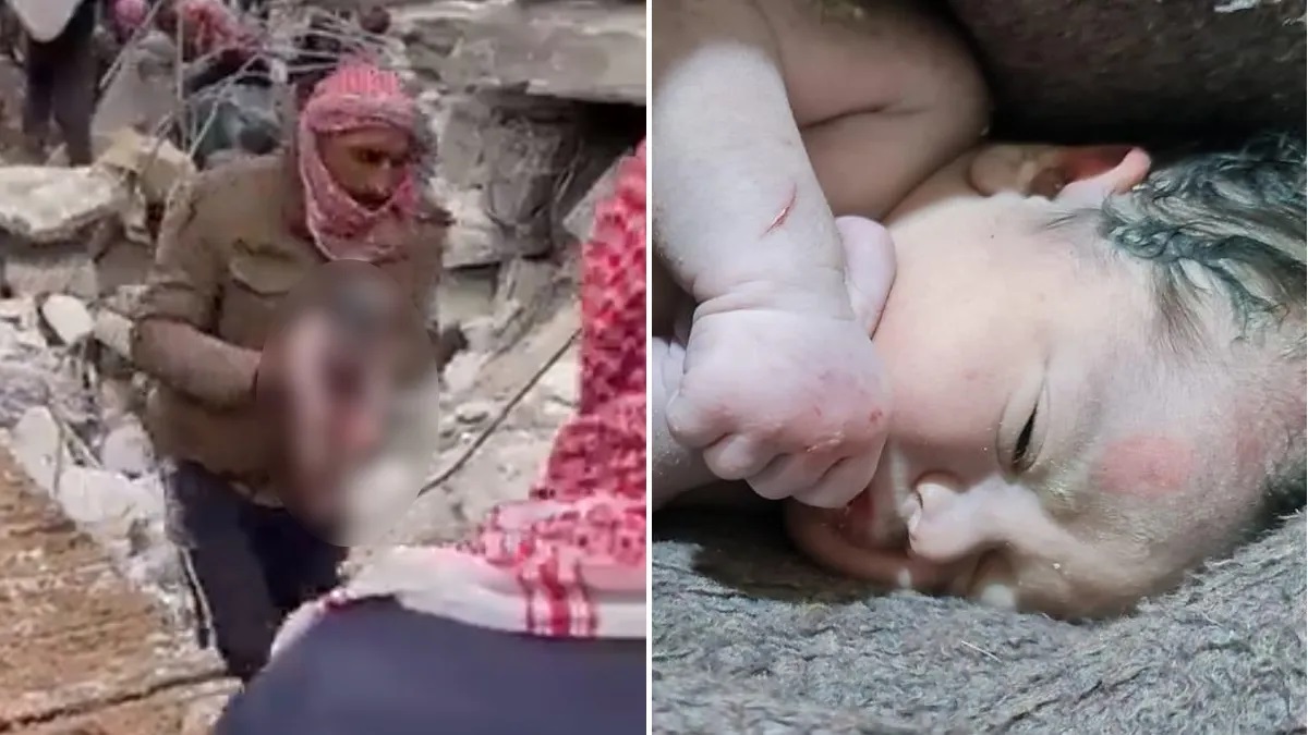 VIDEO Rescatan a recién nacida entre escombros tras sismo en Siria