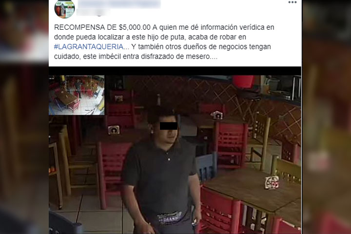 Ofrecen jugosa recompensa en Puebla para encontrar a asaltante