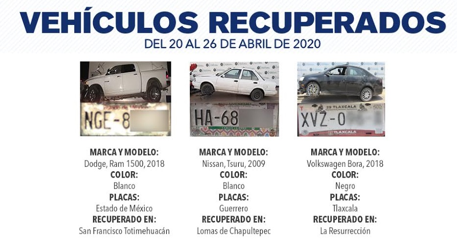 Recuperan 9 vehículos con reporte de robo en la capital poblana