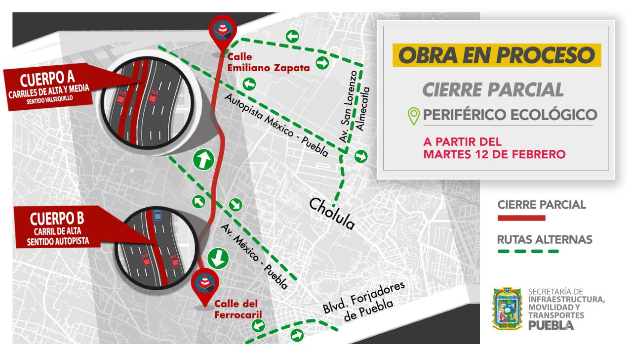 SIMT reduce carriles en el Periférico por obras