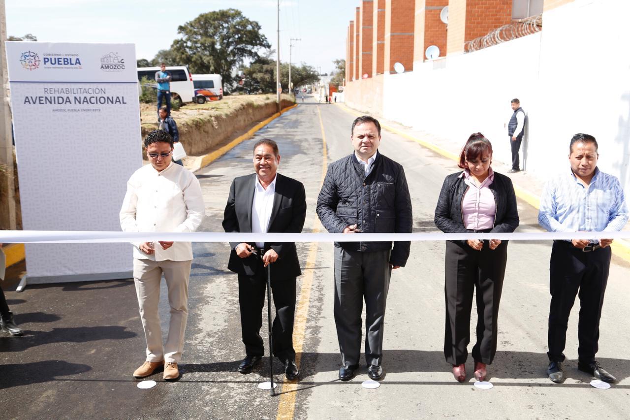 Entregan rehabilitación de la avenida Nacional en Amozoc