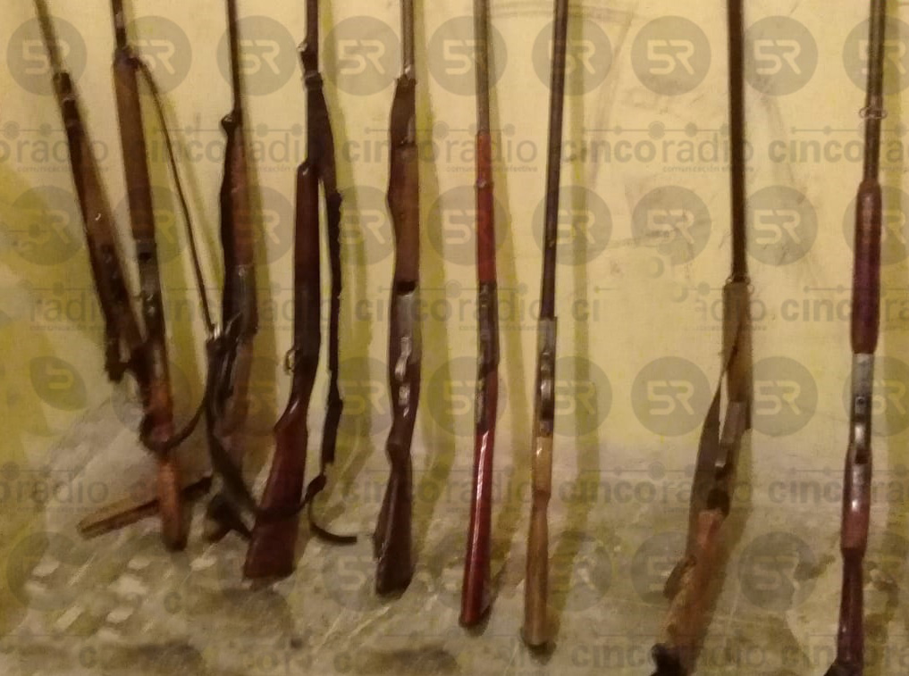 Aseguran nueve rifles a cazadores en Teopatlán