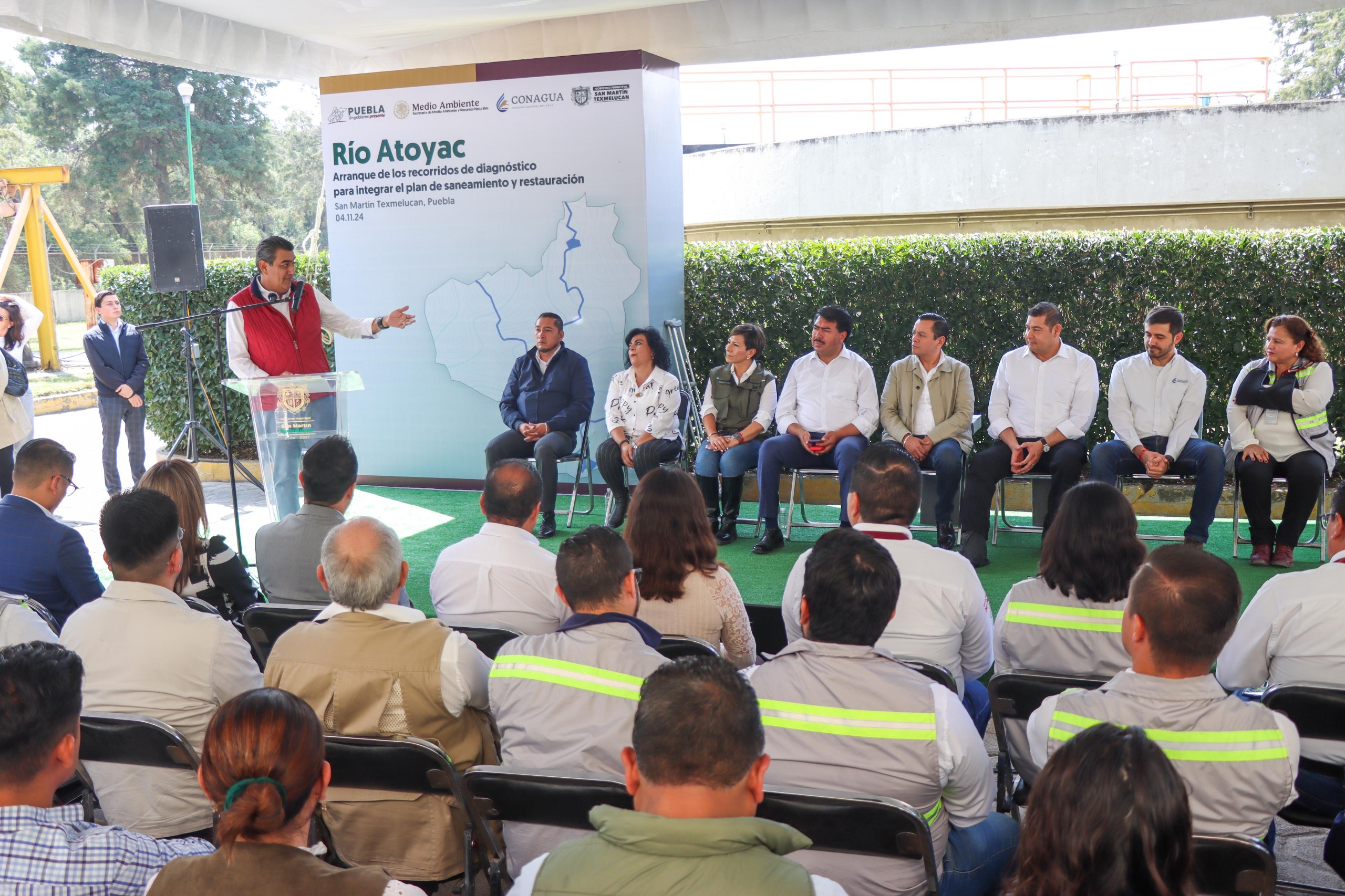 Inician Céspedes y Armenta proyecto para rescatar el Río Atoyac