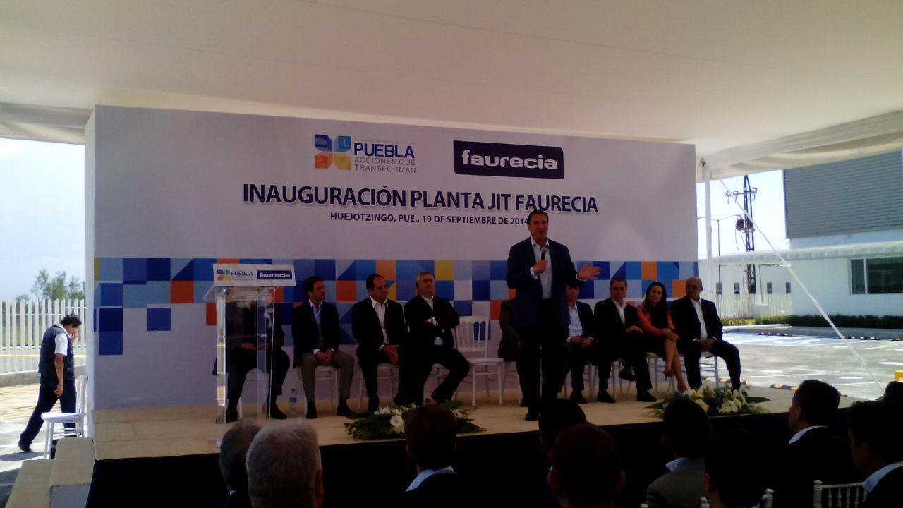 Inaugura RMV nueva planta de Faurecia en Huejotzingo