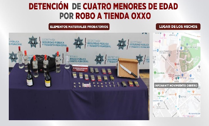 Cuatro adolescentes asaltan Oxxo del infonavit Movimiento Obrero