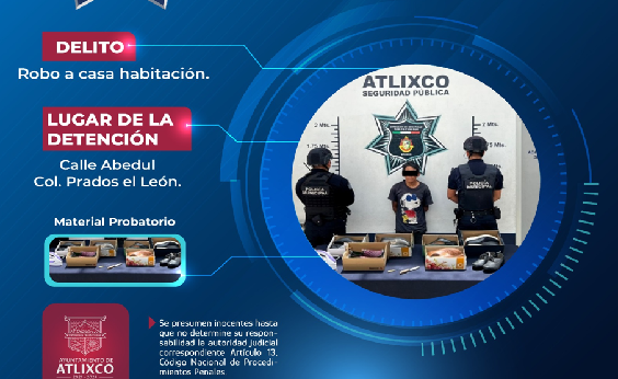 Robó calzado usado para él y de dama y fue detenido en Atlixco