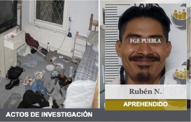 Sonriente cayó Rubén, ligado al feminicidio de su pareja en Huejotzingo