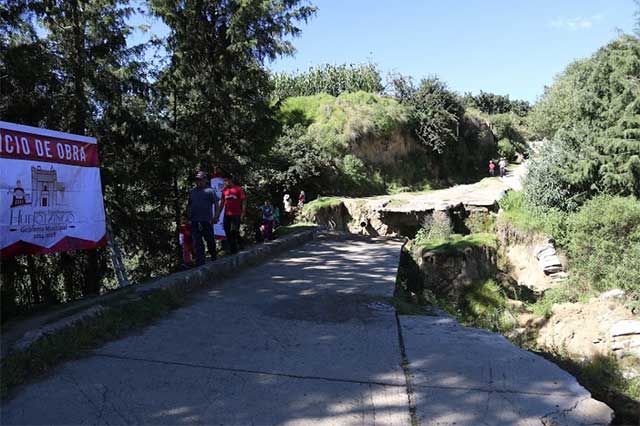 Rehabilita Huejotzingo ruta de evacuación por actividad del Popocatépetl