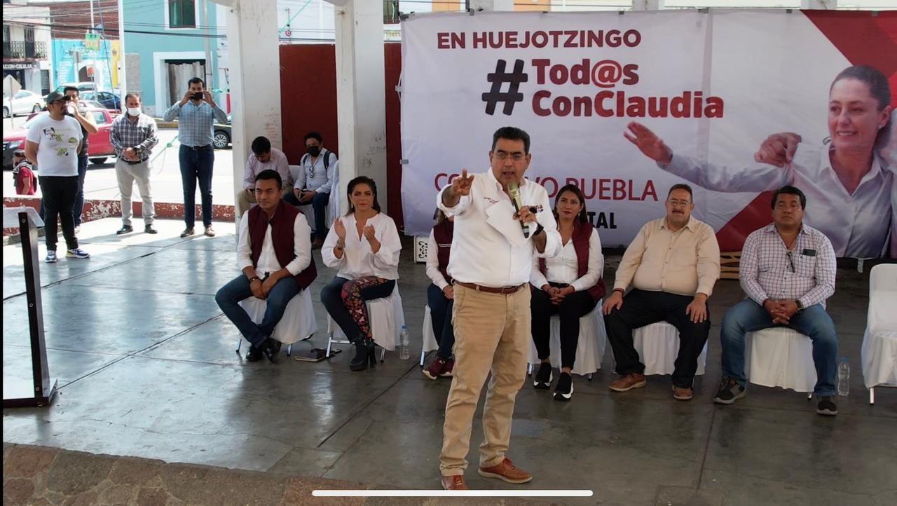 Sergio Salomón participa en asambleas de apoyo a Claudia Sheimbaum
