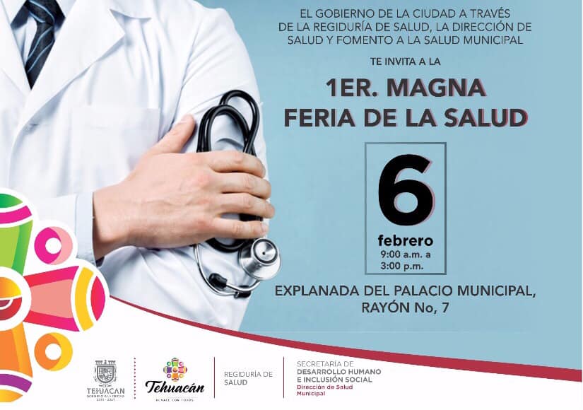 Ofrecerán servicios médicos gratis en Feria de la salud en Tehuacán