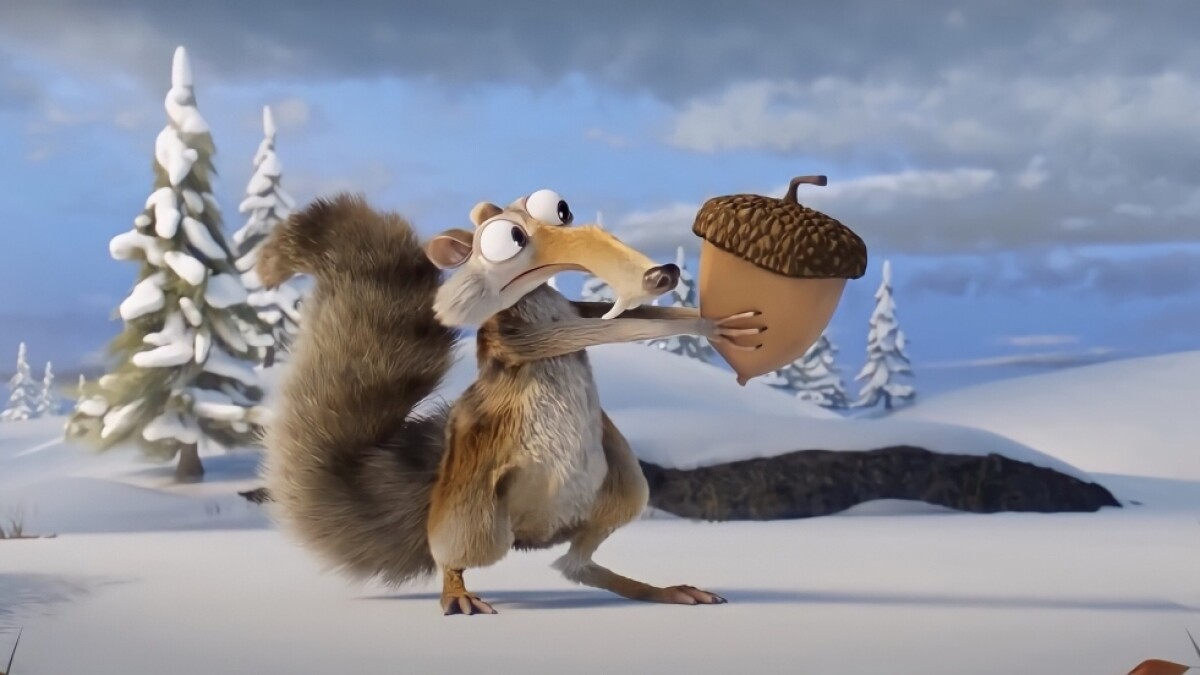 Scrat por fin atrapa su bellota
