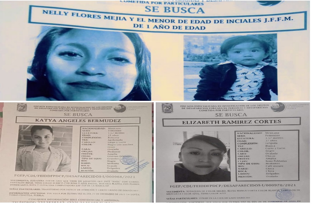 En dos días desaparecen tres mujeres y un bebé en Puebla