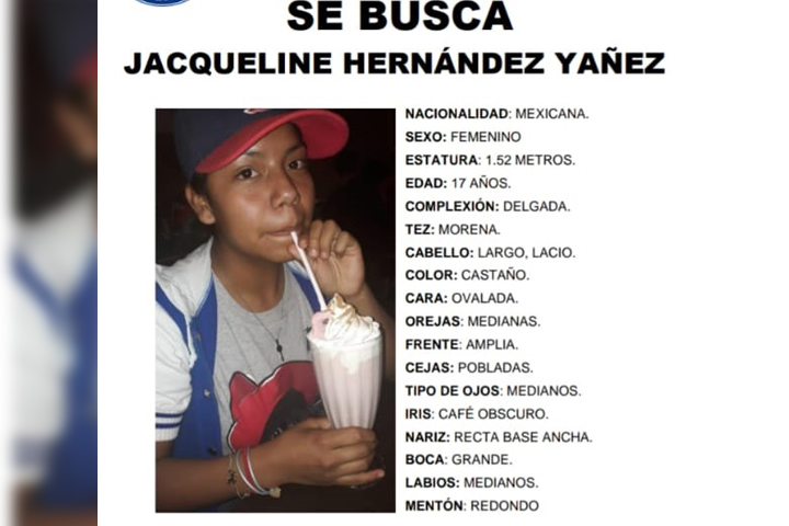 Jacqueline de 17 años desapareció en Puebla