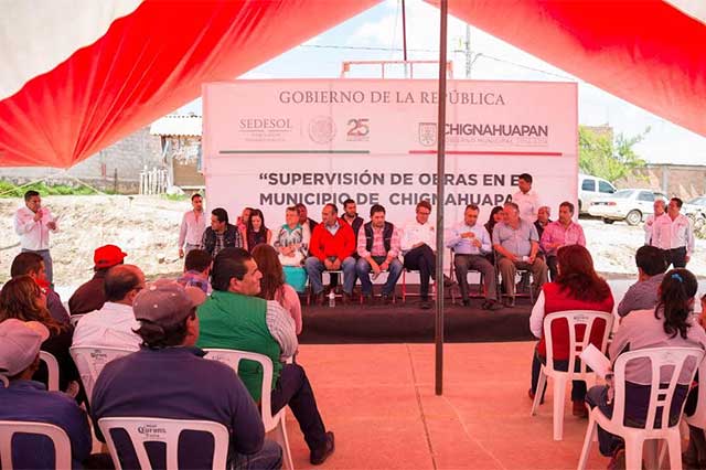 Supervisa Sedesol Puebla acciones de Vivienda en Chignahuapan