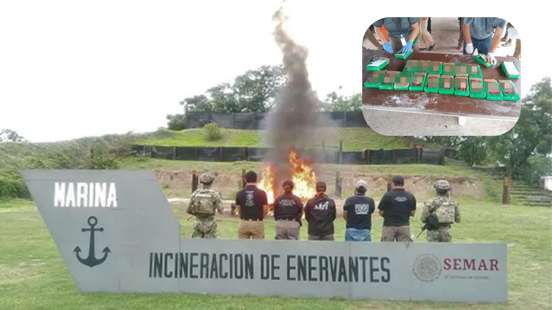 Semar incineró 1.2 tonelada de clorhidrato de cocaína en Michoacán 