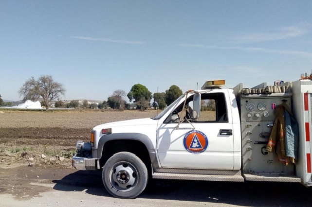 Controlan fuga de gas en ducto de San Lorenzo Almecatla