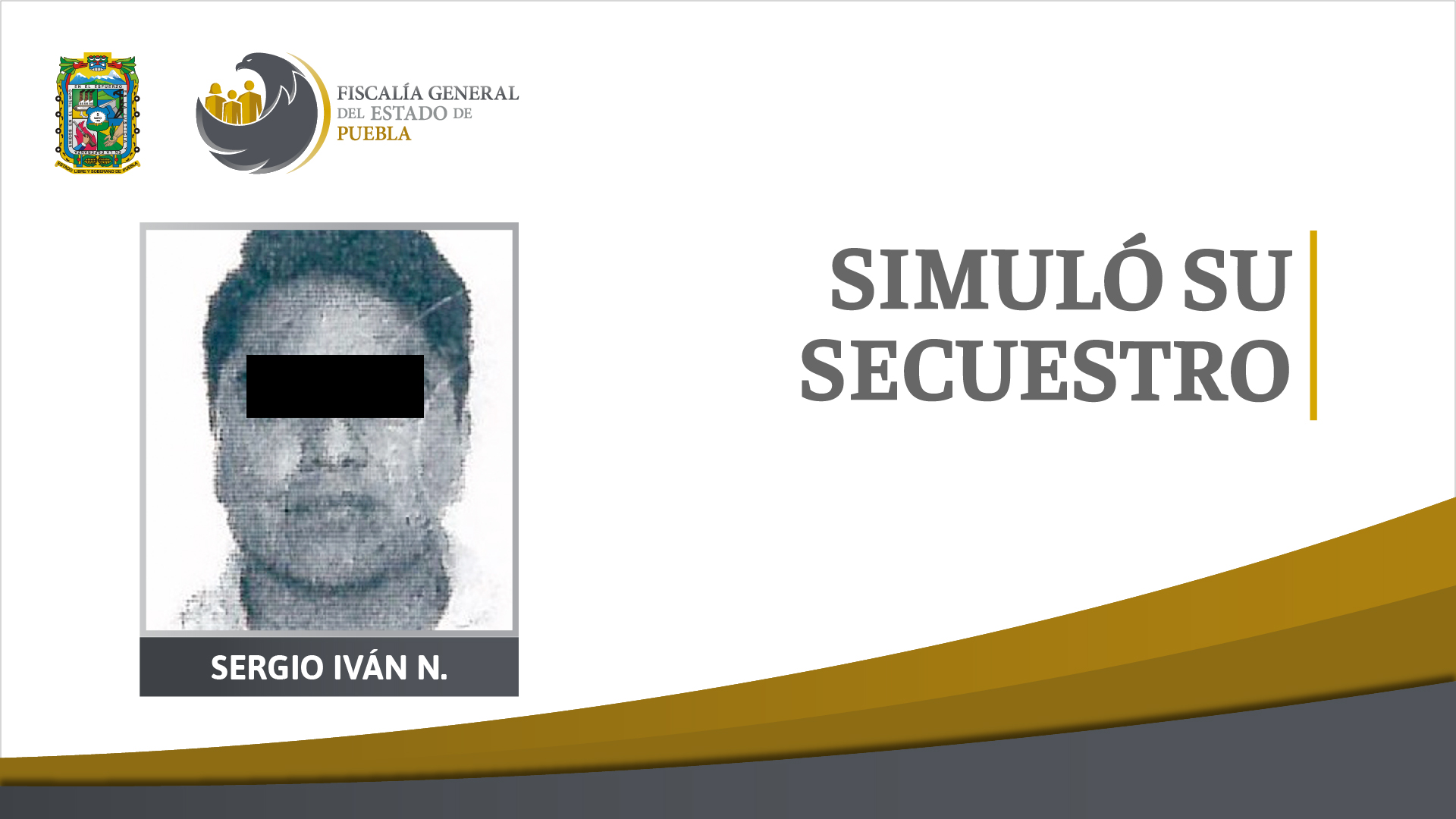Sergio simuló su secuestro en Puebla para pagar una deuda de 300 mil pesos