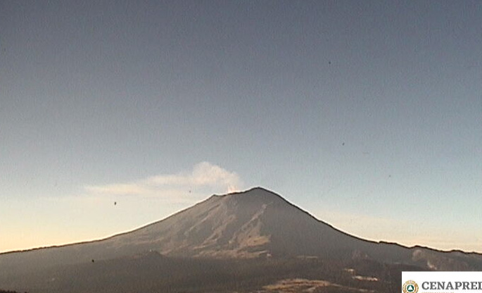 Reportan al Popocatépetl con baja actividad