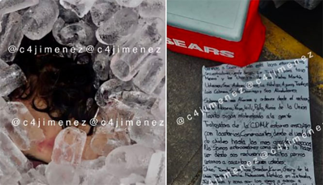 Dejan cabeza humana en hielera frente al Reclusorio Norte dela CDMX