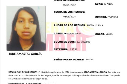 Activan Alerta Amber por Amastal; desapareció en la colonia Lomas de San Miguel