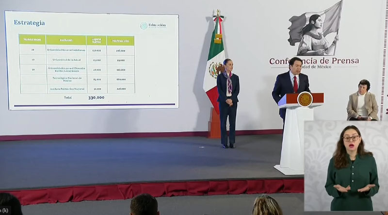 SEP anuncia que aumentará 330 mil nuevos lugares en universidades públicas