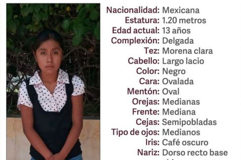 Jennifer de 13 años desapareció en el municipio de Tehuacán