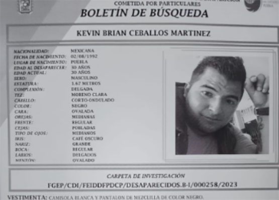 Kevin de 30 años desapareció en Cuautlancingo