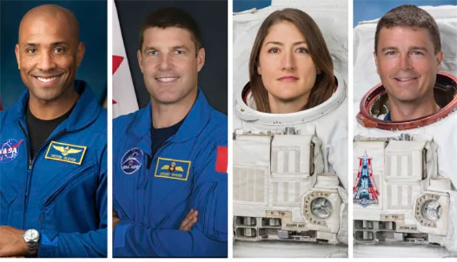 NASA anuncia a los cuatro astronautas que viajarán a la Luna en la misión Artemis II