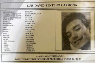 Luis David de 21 años desapareció en el Barrio de San Juan en Puebla