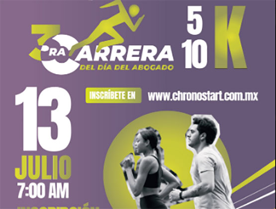 Convocan a la Carrera del Día del Abogado en Puebla