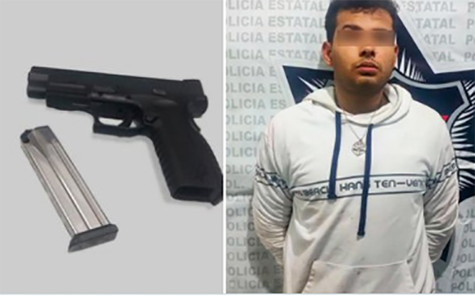 Cae Jorge en calles de Chignahuapan por portar una pistola 9 milímetros