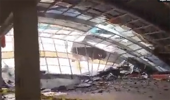 Cae estructura en patio de escuela en Tamaulipas; hay 3 personas atrapadas