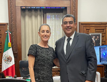 Ofrece Sergio Salomón a Claudia Sheinbaum trabajar para reforzar seguridad