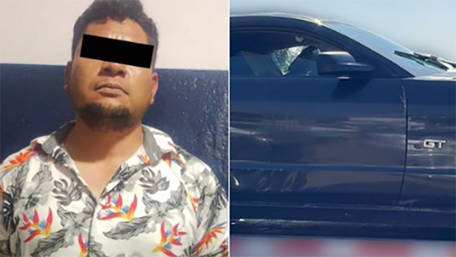 Detienen a Alamar cuando huía en su Mustang tras asaltar a taxista en Puebla