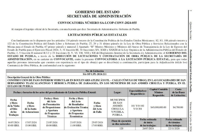 Construirán paso vehicular en bulevar Atlixcáyotl: Gobierno destinará 45 mdp 