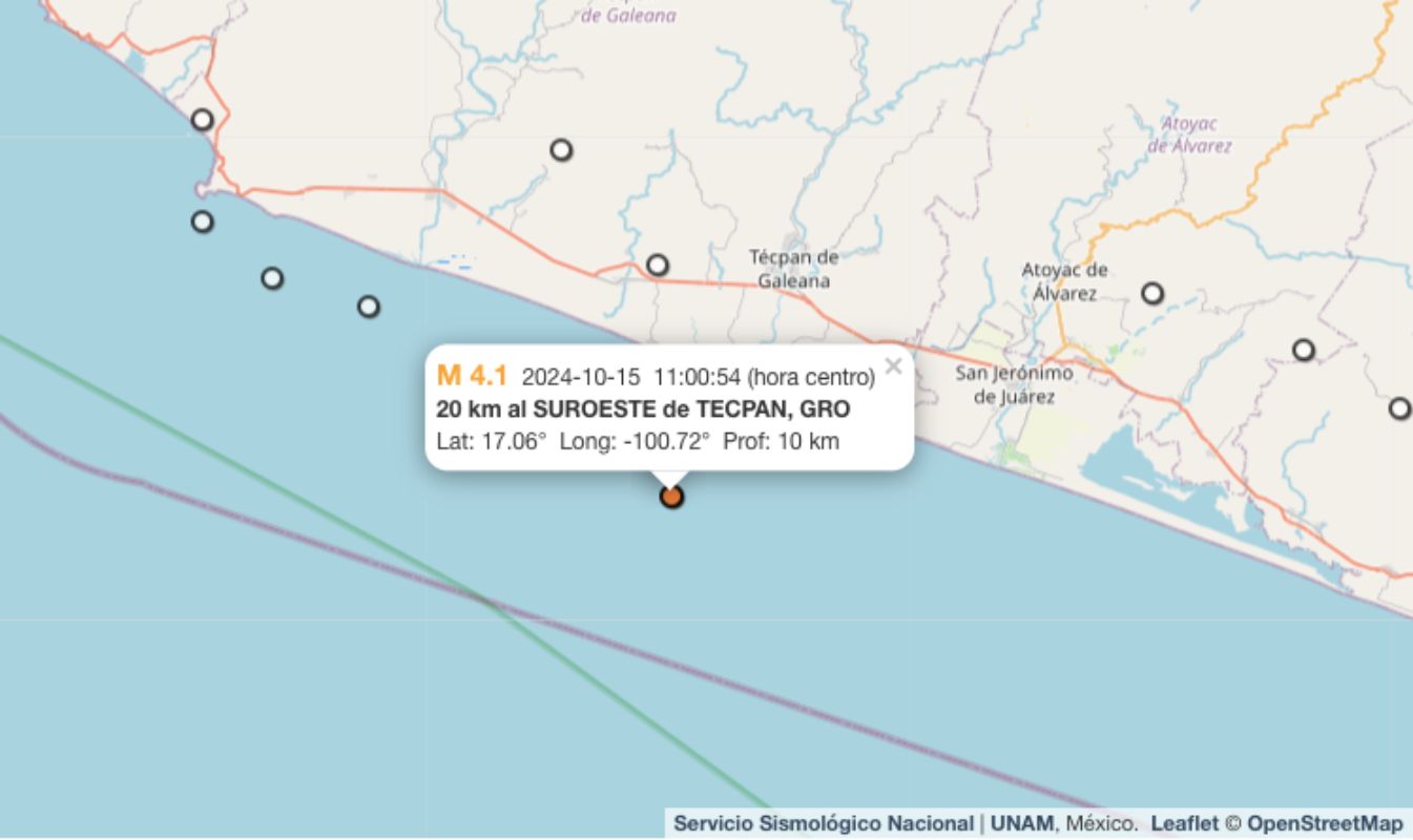 Ser registran sismos de 4 grados en Guerrero y Oaxaca