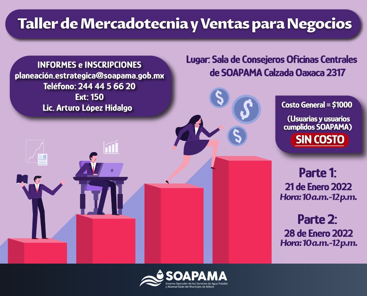 Soapama Atlixco dará taller de mercadotecnia y ventas para pymes 