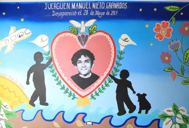 Plasman mural para recordar a Juerguen Manuel Nieto