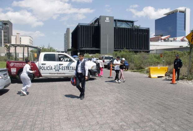 Nuevamente resguardan la sede del SAT en Angelópolis