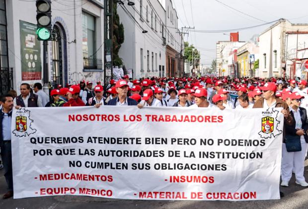 VIDEO Personal de Salud de la Sección 25 Puebla se alista para marchar